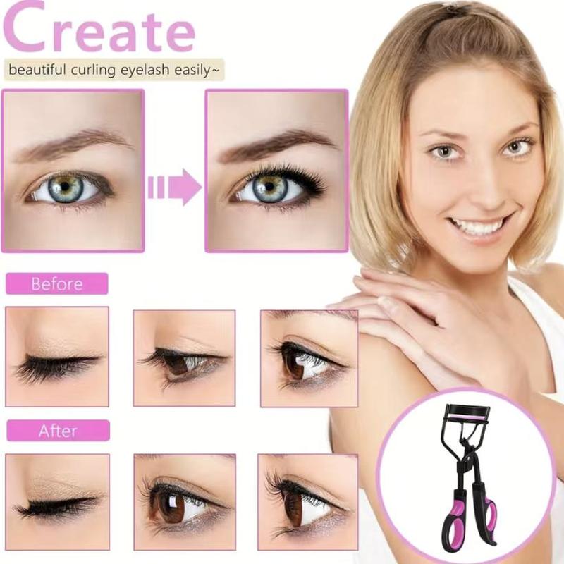 Travel Eye Makeup Tool Kit, 16pcs Eyelash Curling Tool Set Including Eyelash Curler & Eyebrow Brush & Eyelash Comb & Eyelash Separator & Replacement Pad 2