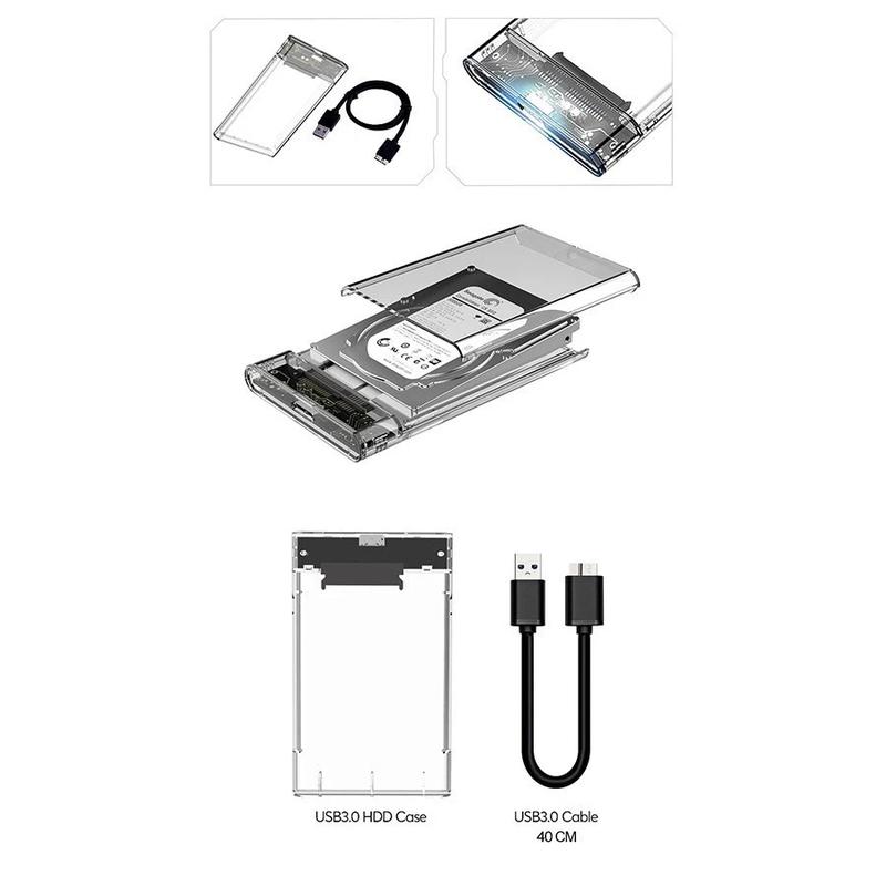 ใหม่ เคสฮาร์ดไดรฟ์ภายนอก USB C Type C 3.0 2.0 HDD SATA SSD 2.5 นิ้ว รองรับ 6TB 2