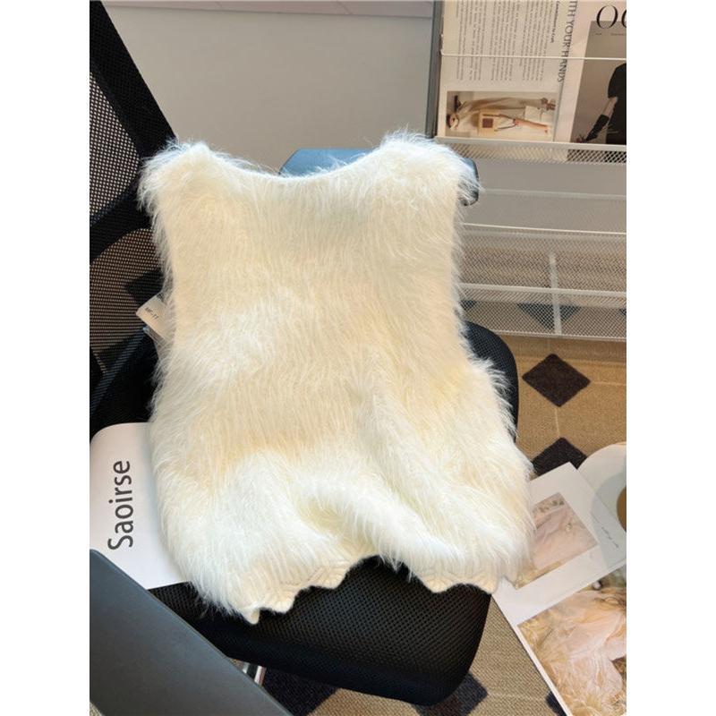 Áo Vest Dệt Kim, Phong Cách Cổ Điển OOTD, Khâu 2024, Dành Cho Nữ, Ngắn, Thích Hợp Cho Mùa Thu Và Mùa Đông, Có Thể Mặc Ngoài Trời, Váy Băng Quấn, Thiết Kế Hoa Ba Chiều Áo Len Dày Women Top 1