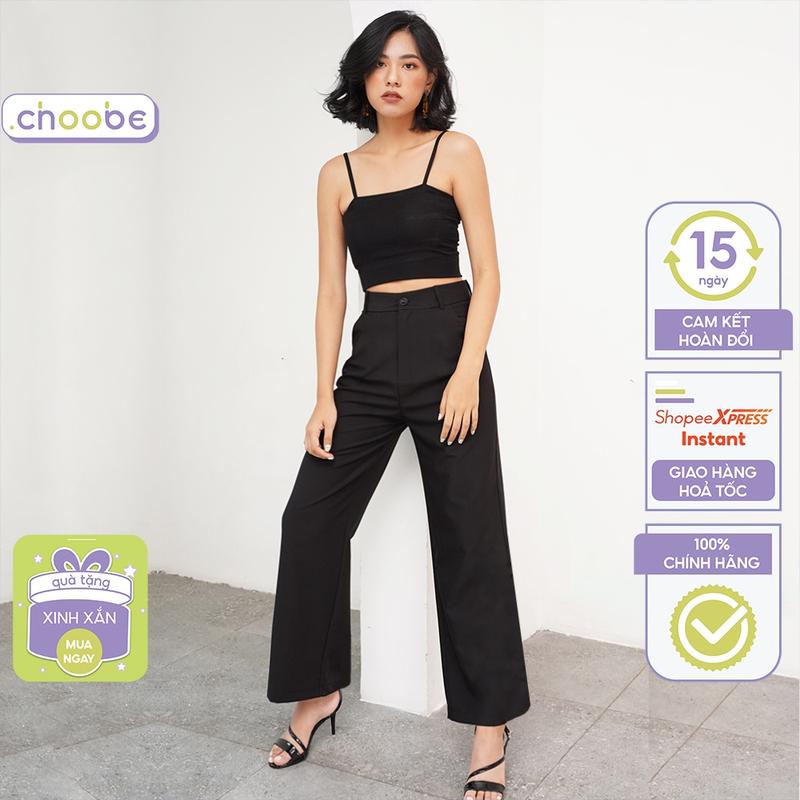 Quần ống rộng Choobe cạp cao culottes - Q01 Pants Nữ