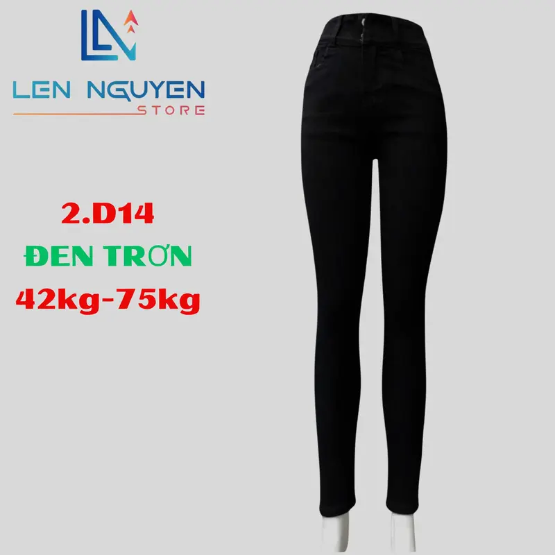 2.D14 [ Lên Nguyễn Store ] Quần Jean (Bò) Nữ Dài Dài 95-97cm, Size 42kg-75kg, Thiết Kế Thêu, Màu Xám, Xanh, Lưng Cao 2 Nút, Ống Ôm, Co Giãn, Mền Mịn, Bigsize, Hotgirl, Mang Phong Cách Năng Động, Trẻ Trung, Tự Tin, Dễ Phối Đồ, Skinny. Women Pants 1