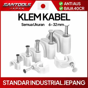 SANTOOLS Klem Kabel Paku Beton Cable Clips Nail Penjepit Kabel Listrik Nylon Strong untuk Tembok Kayu