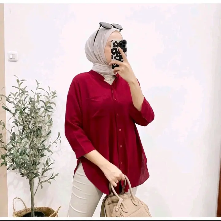 Top  Baju atasan Wanita Terbaru Crinkel Airflow Premium Oversize Crinkle
