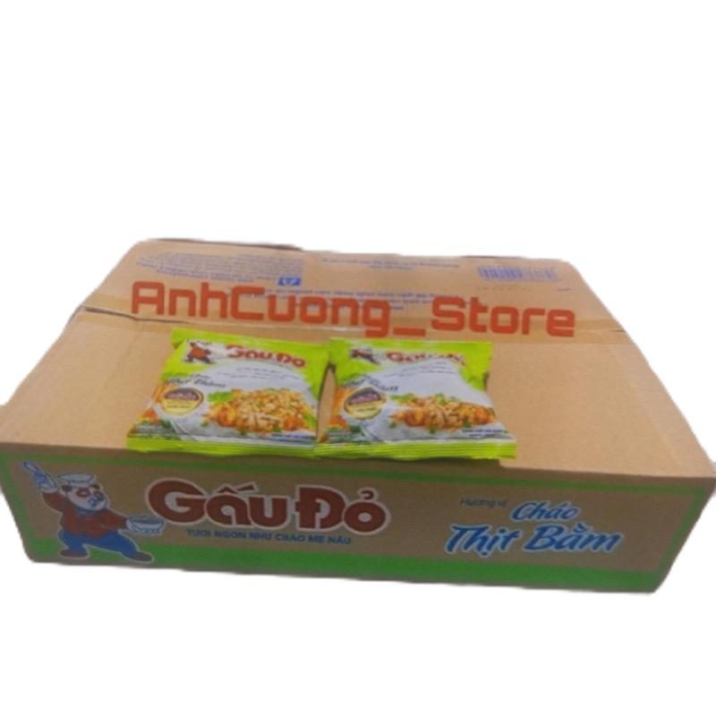 Cháo thịt bằm gấu đỏ cháo ăn liền thùng 50 gói