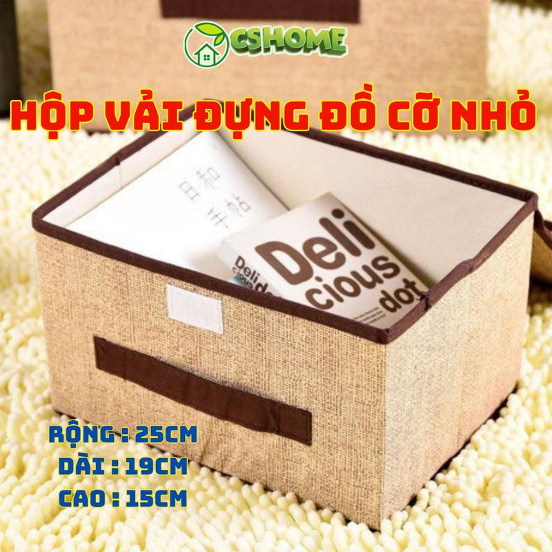 Hộp đựng quần áo có nắp size nhỏ hộp tủ đựng đồ đa năng bằng vải không dệt dễ xếp cất chứa đồ đạc gọn gàng hơn HL023