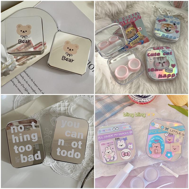 Khay Gương To, Khay Đôi, Khay 4-6 Cặp Đựng Lens Siêu Xinh (Random Theo Mẫu)-Case Đựng Lens