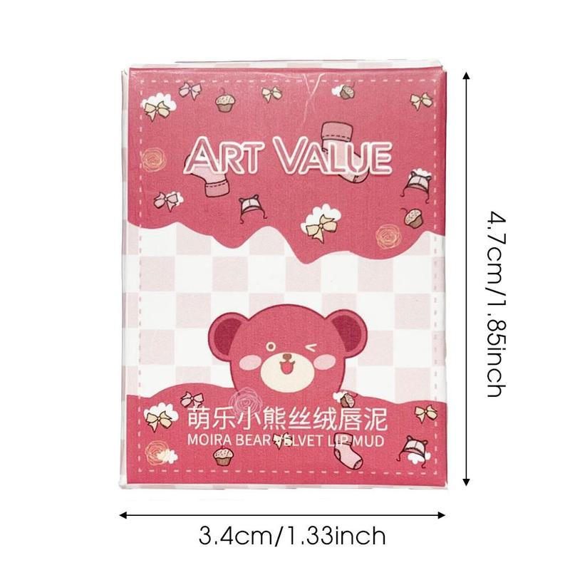 Cute Cartoon Bear Keychain Design Lipstick, Matte Lip Mud, Long Lasting Easy Coloring Lip Stick for Girls & Women Makeup 2