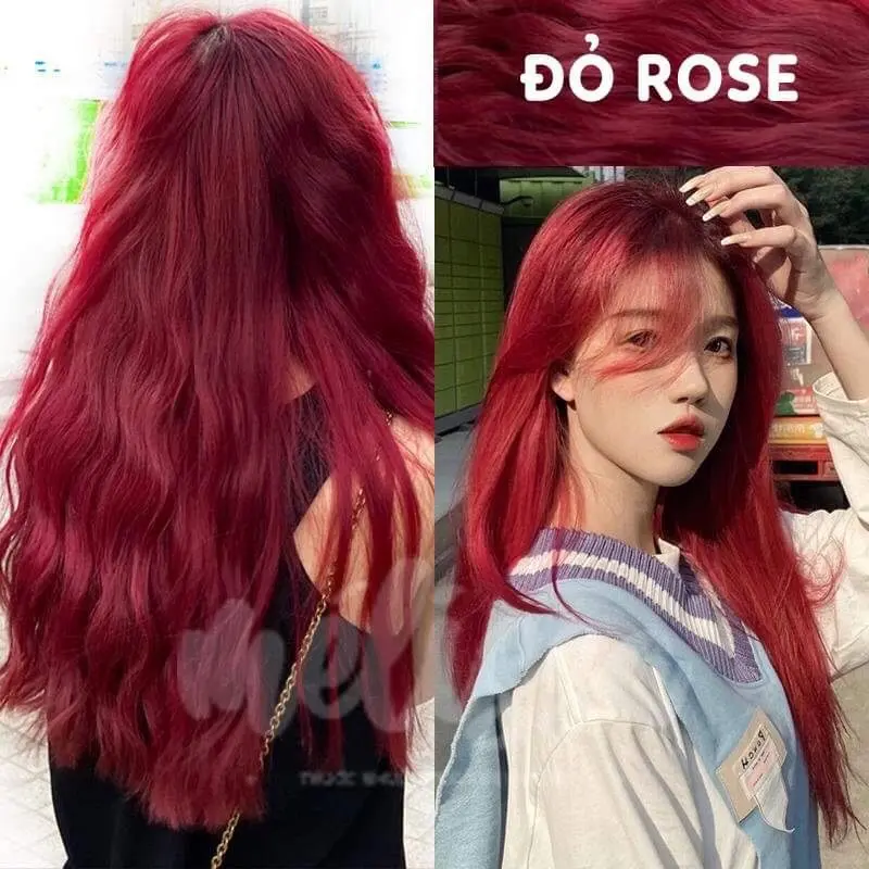 Thuốc nhuộm tóc tại nhà màu ĐỎ ROSE tặng kèm oxi và gang tay