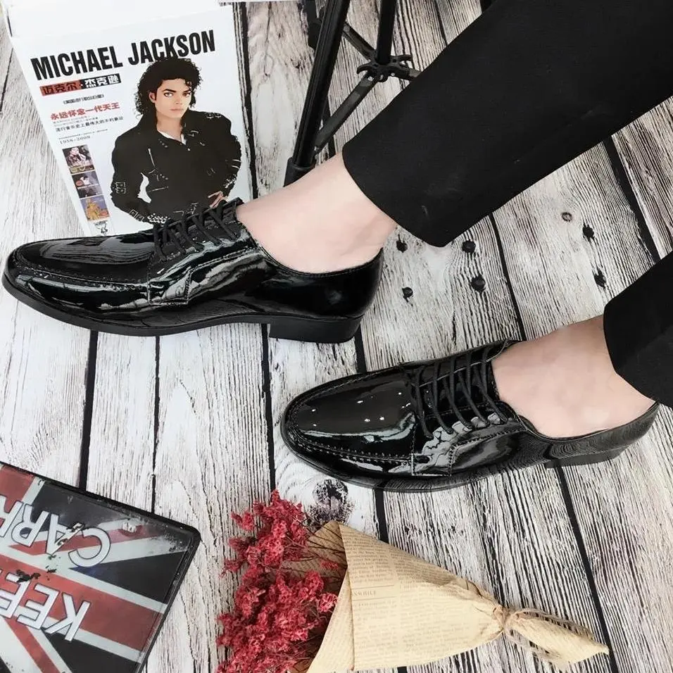 Giày Tây Nam Công Sở Cao Cấp HOT TREND 2024 Chất liệu Da Bóng PU, Dây Buộc, Phong cánh Hàn Quốc Shoes Đế Bằng Loafer Cao Su Nhung Jean