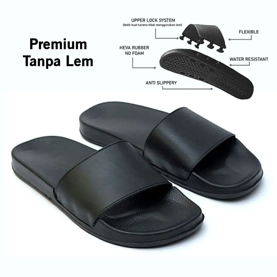 Sandal Pria Wanita Polos Empuk Ringan Anti Air Anti Selip Cowok Cewek Slop Slip On Slobong Karet Terbaru Pylon Unisex Dewasa Selop Shoes Sendal