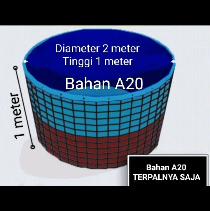 Terpal Kolam Bulat A20 D2 tinggi 1 meter Ikan