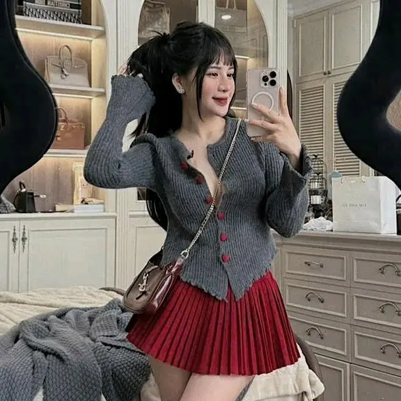 SÉT ÁO NỮ BODY TÀ BẦU MIX CHÂN VÁY XẾP LY 1089 Dress