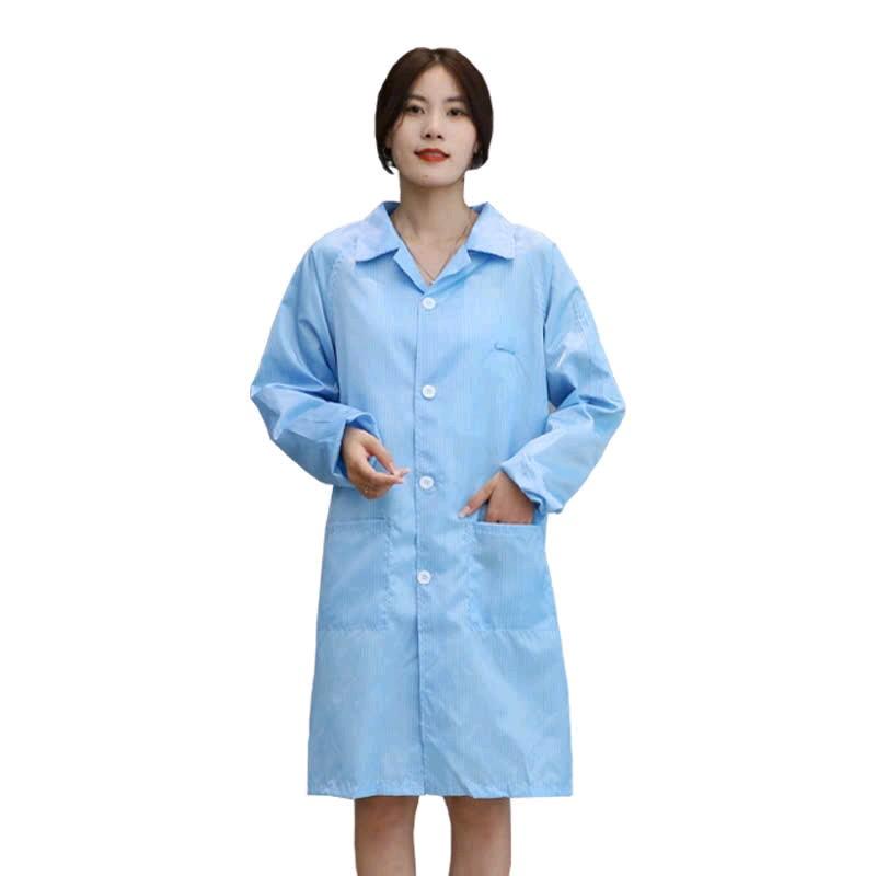 áo choàng dài tĩnh điện phòng sạch Polyester Kẻ sọc 4