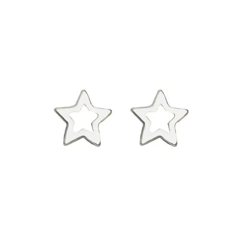 【Jojoo】Simple personality geometric small earrings earrings ear piercing student couple earrings 3