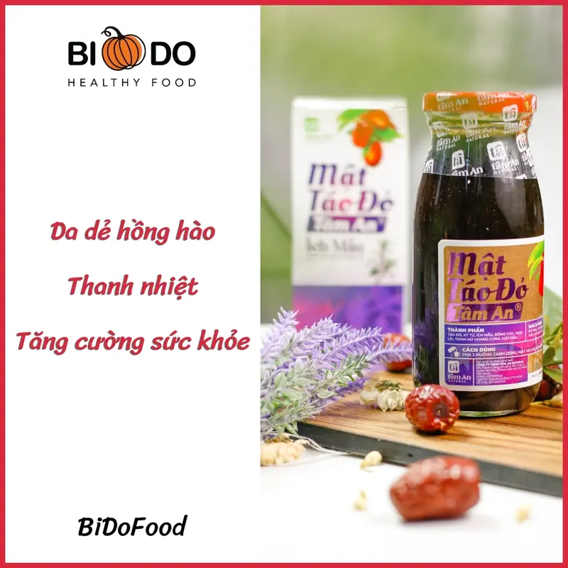 Mật Táo Đỏ Ích Mẫu 250ml Tâm An - Bí Đỏ Food - Điều Hòa Thanh Nhiệt An Tâm "Ngày Ấy" Không Caffeine  dành cho người ăn chay táo  đỏ mật  táo 3