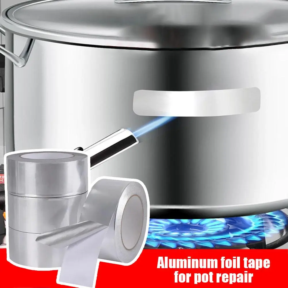 Băng Keo Giấy Bạc Nhôm Phục Hồi Nồi, Không Thấm Nước Và Chịu Nhiệt Độ Cao, Bền, Băng Dính Nhiệt Độ, 1 Cái, J6R5