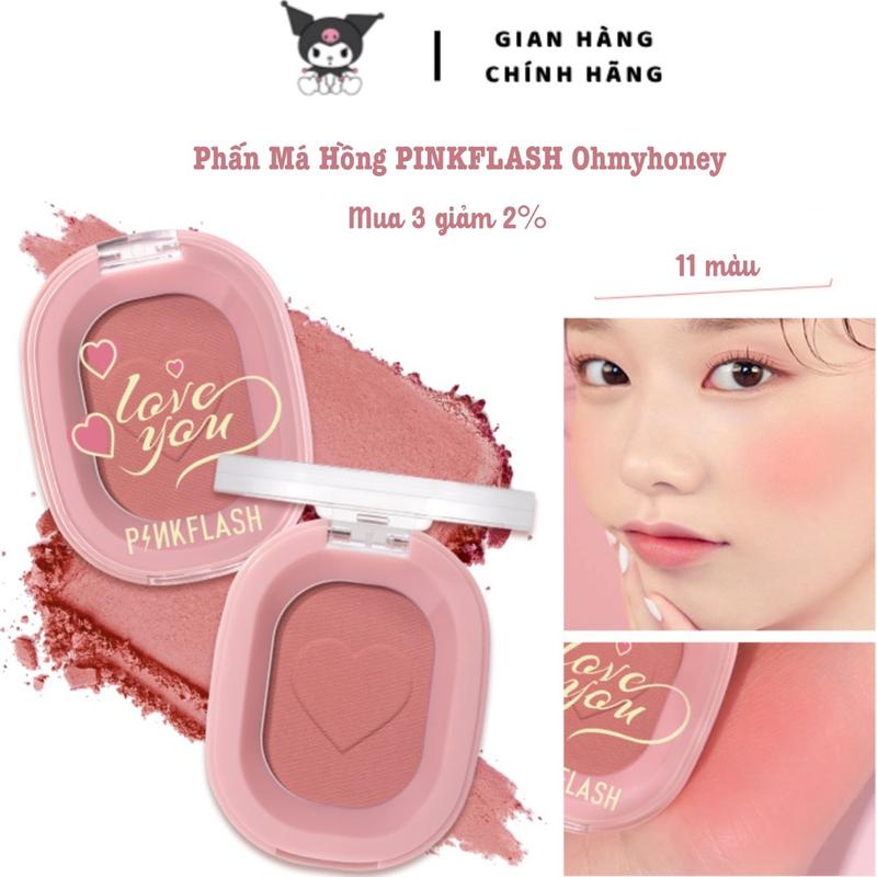   HÀNG MỚI VỀ  Bảng Phấn má hồng PINKFLASH trang điểm KUROMI 11 màu 30g Nữ Cosmetic 