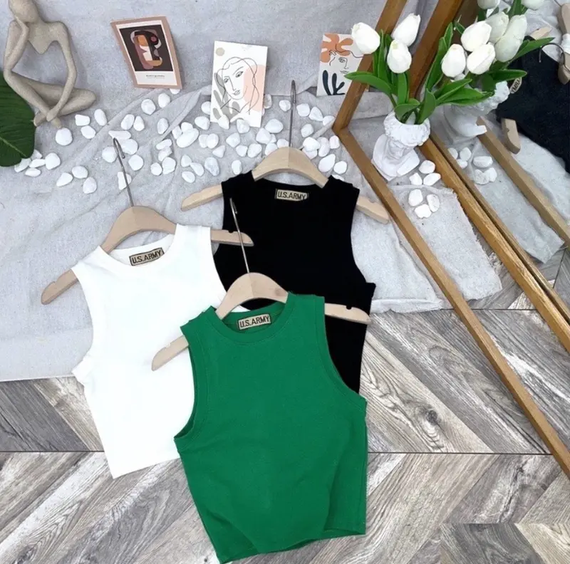 Áo Croptop Ba Lỗ Nữ Kiểu Ôm Body Tank Top Vải Co Giãn Tốt, Áo ba lỗ nữ free size 5