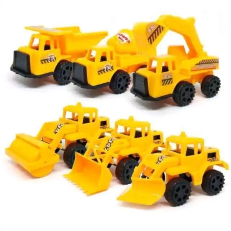 Construction Truck Kuning Set isi 6 | mobil tukang mainan anak dapat 6 1