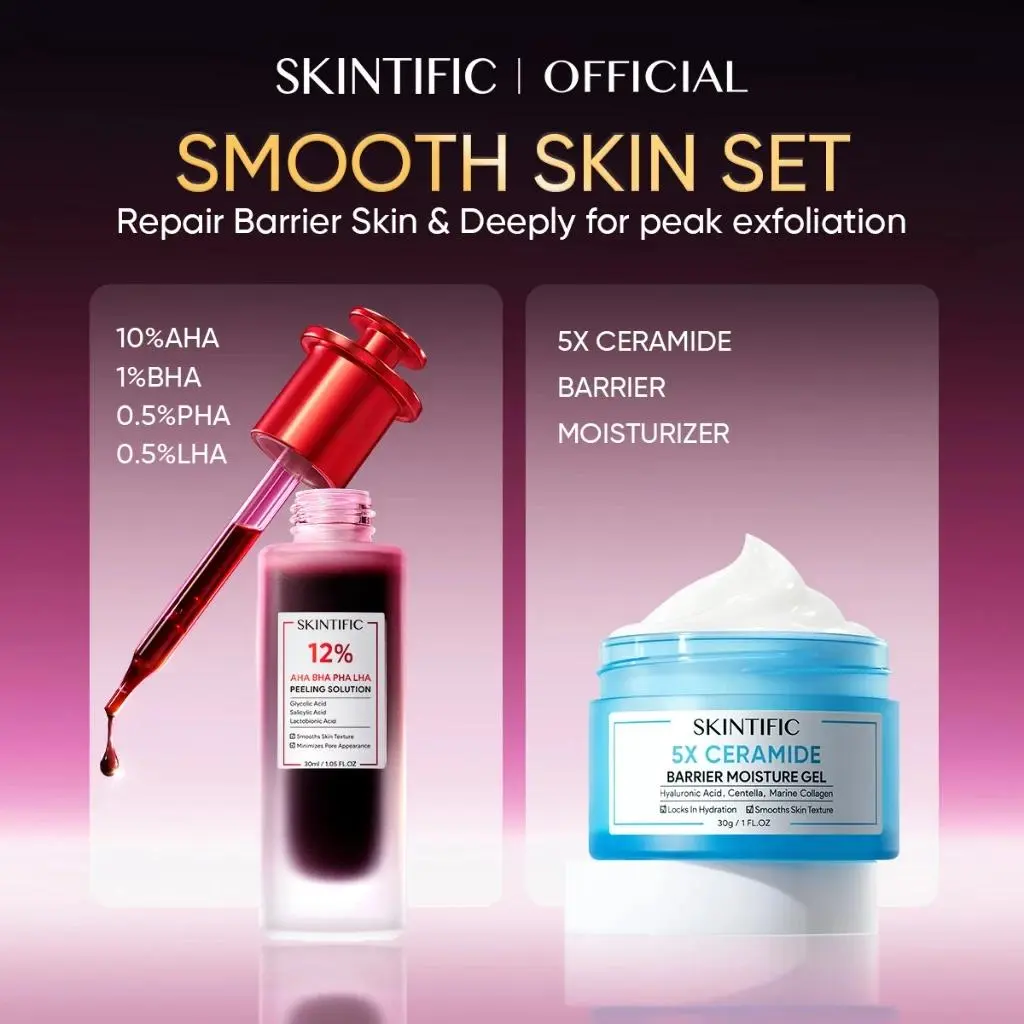 SKINTIFIC 12% AHA BHA PHA LHA Peeling Solution Serum 30ml Whitening Brightening for Dark Spot Acne-pron Valentine Gift