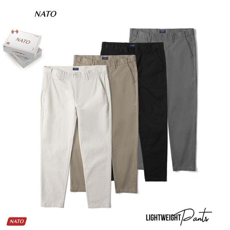 Quần Dài Chinos Nam CHRIS Vải Kaki Cotton Trơn Cao Cấp Trơn Màu Xám Đen Xanh Nâu Be Đẹp Co Giãn Tag Chun Khaki NATO Pants Menswear Có Túi
