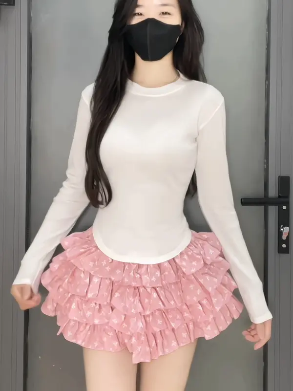 Áo tăm cổ tròn vạt bầu dài tay nữ - Thun dáng ôm body dài tay kiểu dáng bánh bèo tiểu thư hotgirl phong cách hàn quốc đẹp 4