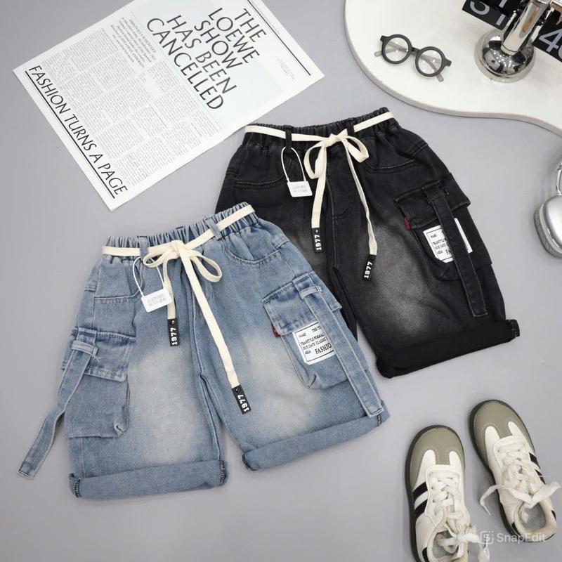 Quần Ngố Qua Gối  2025  Quần Nhố Jean Cho Bé Trai - Quần Bò Mềm Qua Gối Cho Bé Trai Size Lớn Và Vừa - Phong Cách Nhẹ Nhàng Mềm - Quần Đùi Mềm Cho Bé Trai