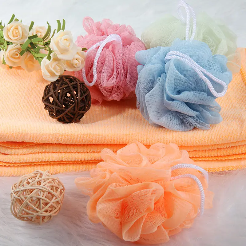 Bóng Tắm, Chất Liệu Polyester, Hoa Tắm, Bọt Làm Sạch, Chà Bóng Tắm, Khăn Tắm Tạo Bọt, Lau Tắm, Hoa Tắm 5
