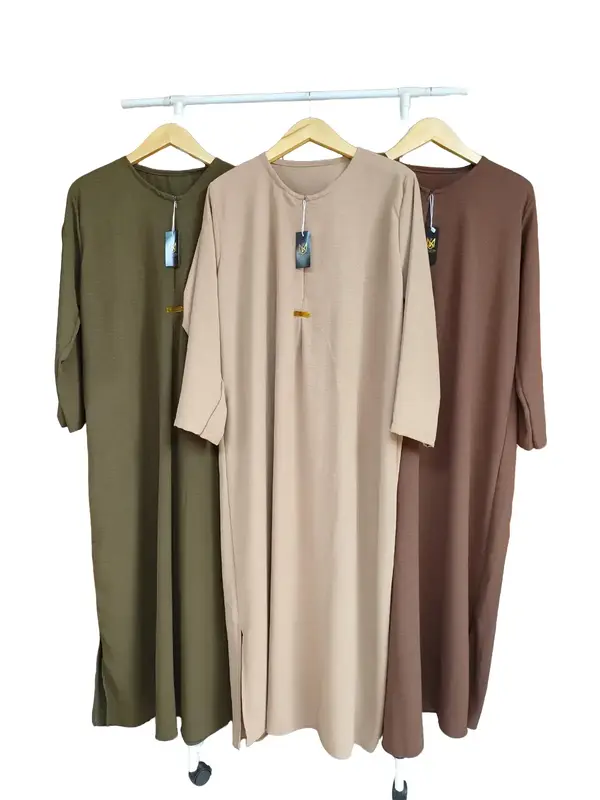 GAMIS ABAYA TERBARU Nyaman Lembut Busui LD120cm BB45-BB80 Airflow Hitam Dress Syari TANGAN PANJANG DAN 3/4 0