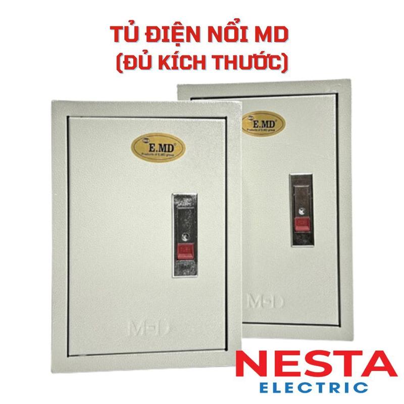 Nesta Electric Tủ Điện Thép Nổi Khóa Bật Sơn Tĩnh Điện MD Vỏ Tủ Điện Công Nghiệp Nhiều Kích Thước Độ Dày 0.8mm Màu Xám Nhạt