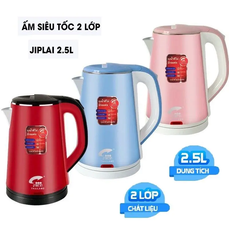 Ấm Đun Siêu Tốc 2 Lớp Thái 2.5L - 1500W - Bình đun nước siêu tốc dung tích thực 1.8L bình  đun  siêu  tốc  mini
