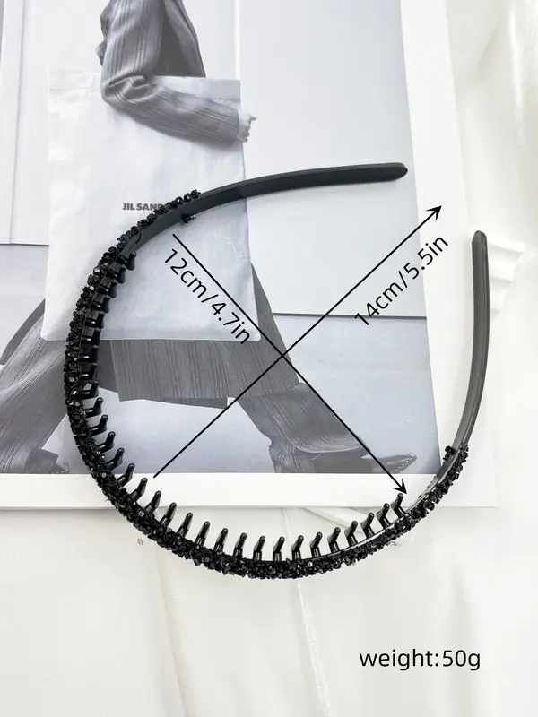 Summer Rhinestone Decorated Anti Slip Hair Hoop with Teeth, Fashionable Hair Accessories for Women & Girls, Casual Versatile Hair Accessories for Daily Wear 1