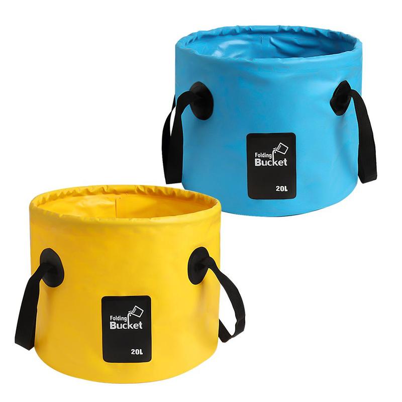 Product Introduction of Foldable Water Bucket, 1 Count Portable Water Storage Bag with Handle, Outdoor Camping Water Bag for Beach Fishing Car Washing, Travel Accessories 0