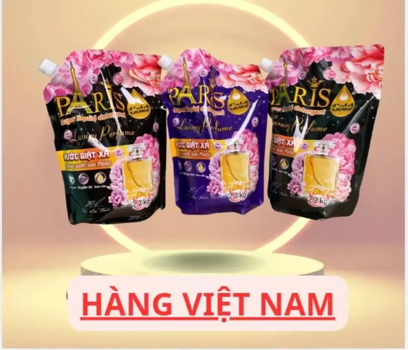 [MUA 1 ĐƯỢC 2] Combo 2 túi Nước giặt xả Paris hương nước hoa - Túi nước giặt Pháp 2200ml tiết kiệm, thơm dai, Làm sạch (giao màu ngẫu nhiên) 6