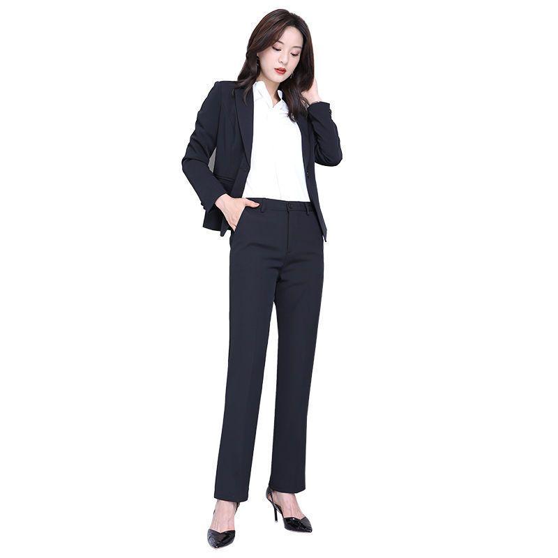 Quần Dài Trang Trọng, Màu Đen, Dành Cho Nữ, Mùa Xuân Và Mùa Thu, Quần Công Sở Chuyên Nghiệp, Ống Dáng Ôm, Cạp Cao, Dáng Rộng Vừa Vặn, Thắt Nơ Mắt Cá Chân, Quần Phù Hợp, 2024 6