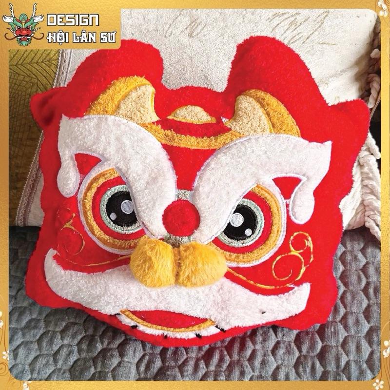 Gối ôm, tựa đầu hình đầu lân sư mang may mắn 3