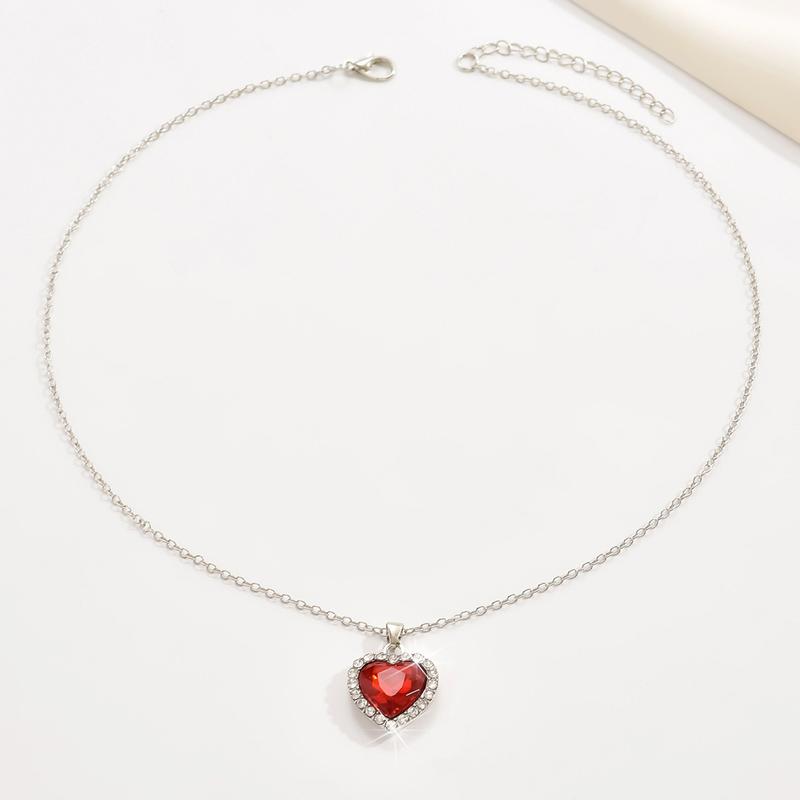 Product Introduction of Fashion Wholesale Heart-Shaped Pendant Necklace Full of Diamonds Cross-Border Best Seller in Europe and America 15