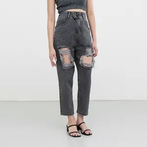 VIERLIN - Jeans 7575 - HIGHWAIST BOYFRIEND RIPPED JEANS CEWEK  | JEANS HIGHWAIST JEANS BAGGY JEANS BOYFRIEND JEANS SKINNY JEANS CUTBRAY CELANA JEANS RIPPED JEANS KULOT JEANS WANITA FLARE JEANS LOOSE JEANS PANJANG JEANS HW