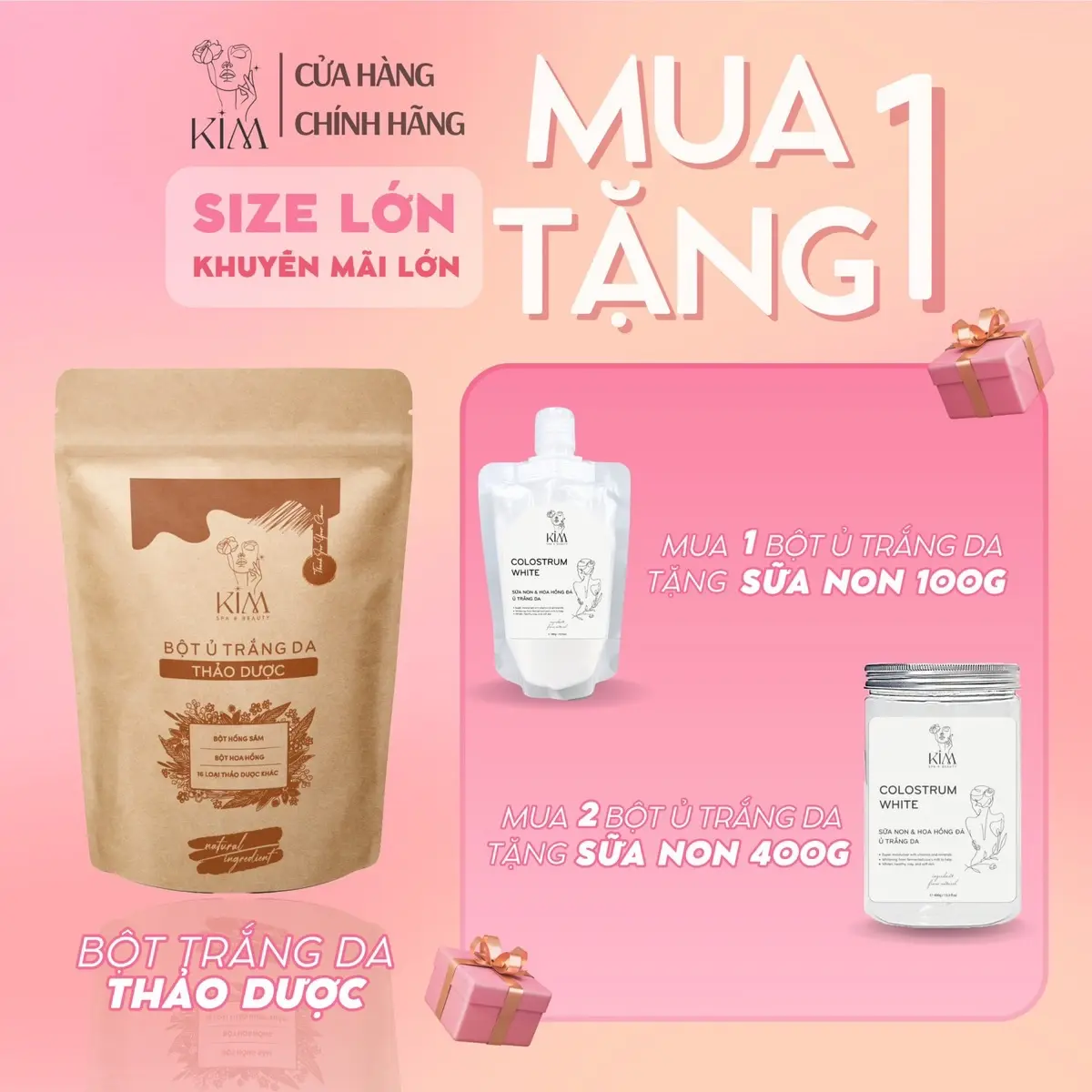 [ MUA 1 TẶNG 1 SỮA NON ]  Bột ủ trắng thảo dược