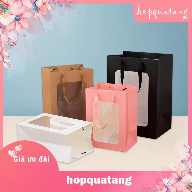 Túi Giấy Mặt Kính Đựng Hoa, Quà Tặng Túi Giấy Cứng Cao Cấp 0