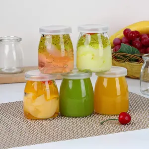 Jar Botol Pudding / Jar Toples ASI Pudding Yogurt Dessert Tutup Plastik Botol Kaca Penyimpanan