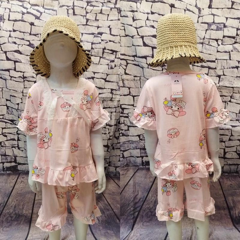 Product Introduction of yowforlive_hslw96-Children`s pajama sets cartoon sanario,short sleeve terno short elastic stretchable design.Let your little ones sleep in style and comfort with these adorable and cozy sleepwear sets with a cute and vibrant cart 10