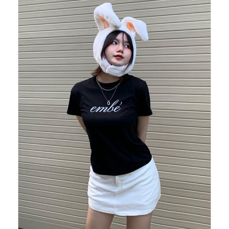 Áo Thun Baby Tee Em bé chất Thun Gân Kiểu Co Dãn Ôm Body Cổ Tròn Tay Ngắn Dáng Dài ba1001