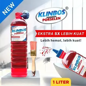 klinbos pembersih porselen 5X lebih kuat dan hemat bersihkan kerak kamar mandi Jamur Plastik Stainless Kamar Kecil Dapur Anti bakteri Merah Sarung Cair Kamar Kecil Dapur Anti bakteri