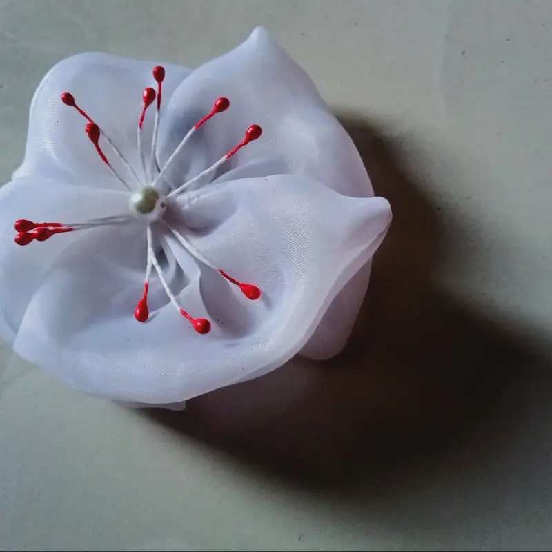 1 pcs jepit rambut wanita organza hias putik Katun Sintetis Santai Harian Clips 4
