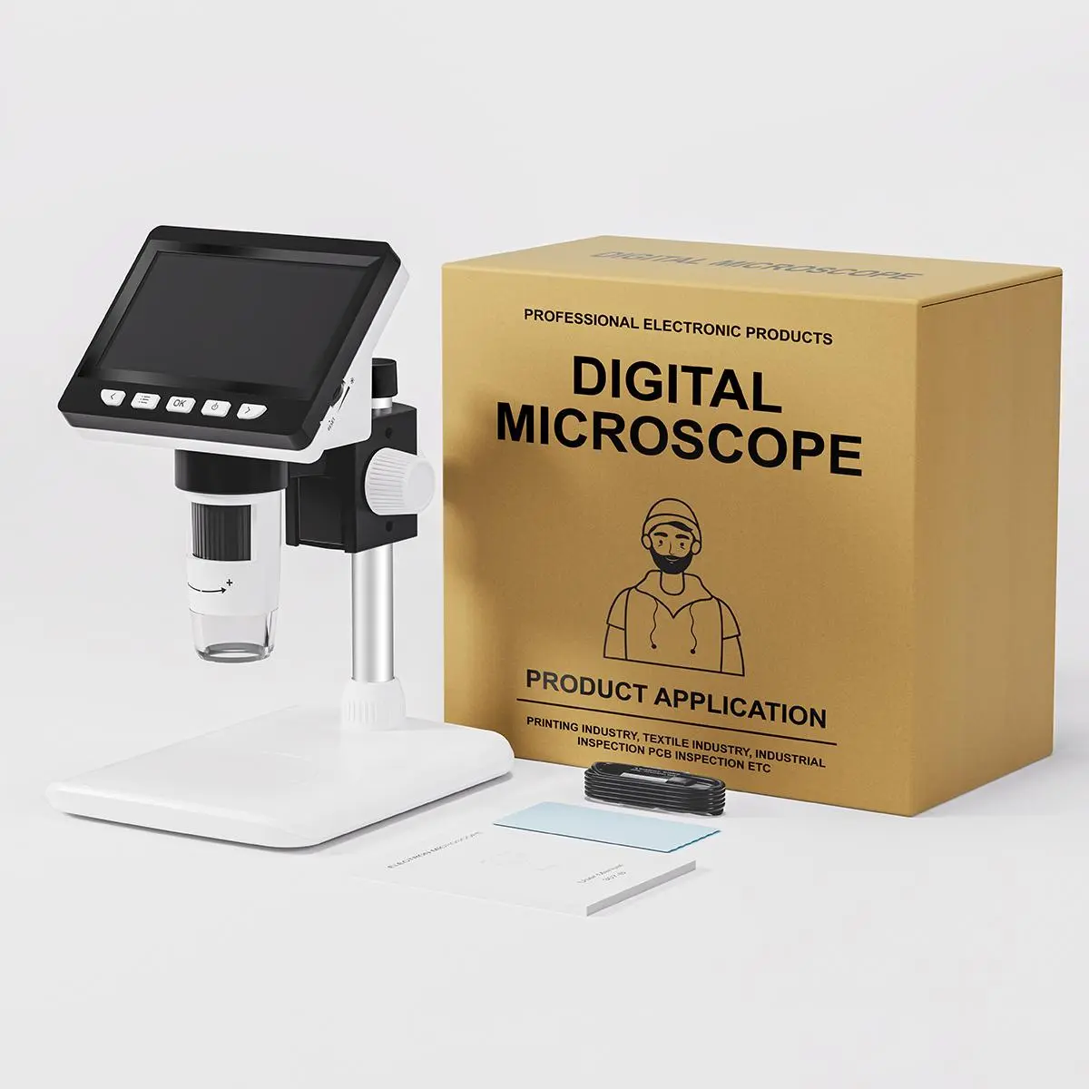 Digital Microscope, 1600x LCD Digital Coin Microscope, IPS Wide Color Gamut Screen Microscope, Coin Magnifier with 8 Adjustable LED Lights & PC View Compatible with Windows EDM4