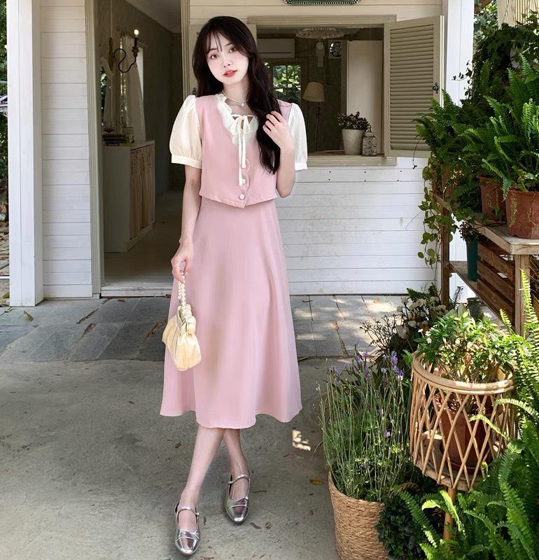 Thời Trang Bigsize Set Váy Áo Dự Tiệc Vải Cotton Lạnh 50 - 100Kg Dễ Thương Nữ Dress Đen Women - A.1158 5
