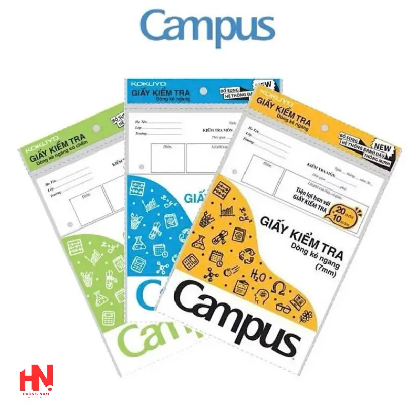[Hương Nấm Store] Giấy kiểm tra dòng kẻ ngang/ có chấm/ tờ đơn Campus