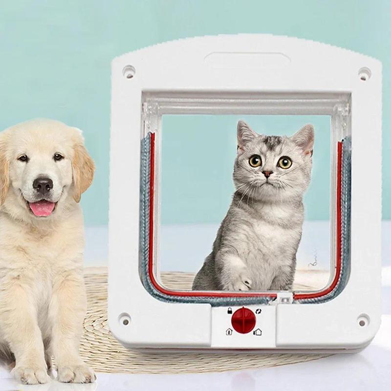 Product Introduction of White Door Pet Products Control The Direction of Entry and Exit Cat Dog Door Hole Pet Door Crates Supplies casinha de cachorro 1