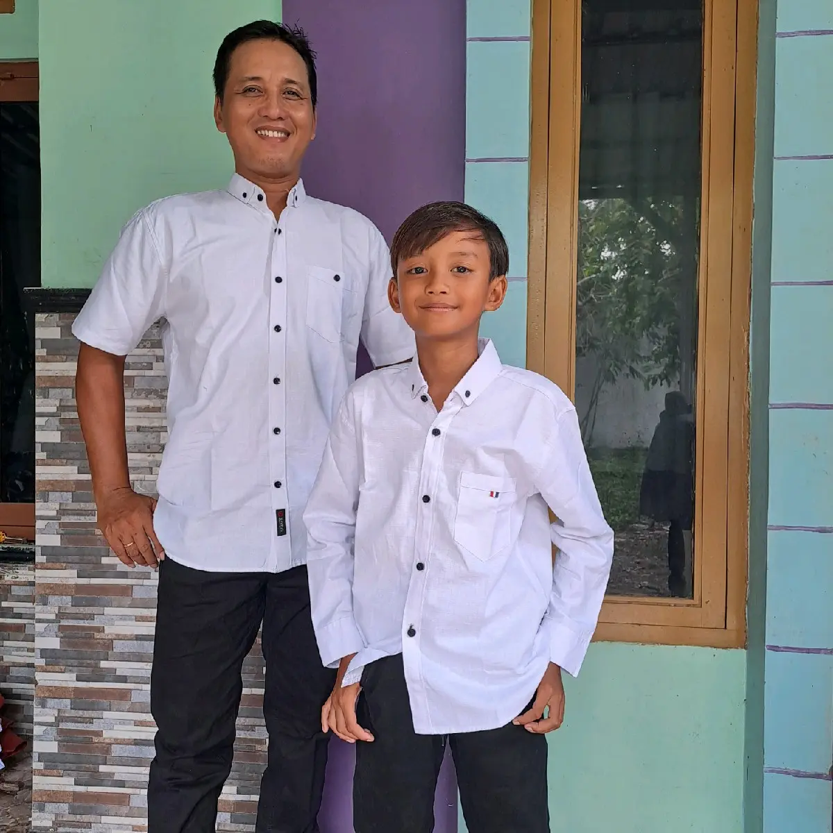Kemeja Couple Ayah & Anak Warna Putih Katun Sigaret Premium (Harga Satuan) Polos Baju